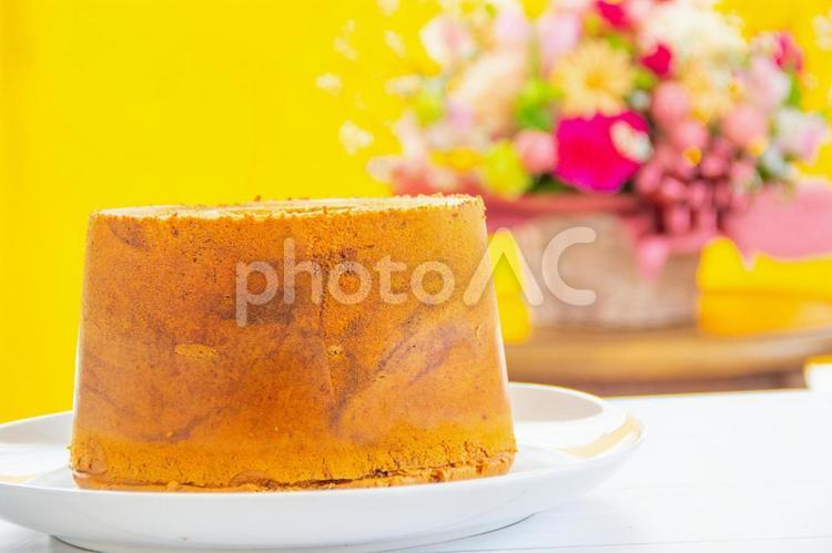 チョコレートマーブル手作りシフォンケーキ シフォンケーキ,チョコレート,手作りスイーツの写真素材