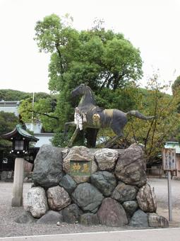 愛知県-真清田神社-神馬像 愛知県-真清田神社-神馬像 真清田神社,神社,尾張国の写真素材