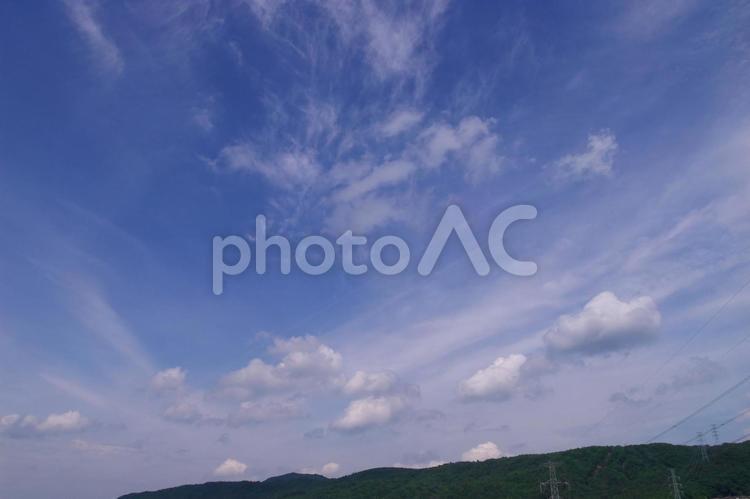 青空と雲と鉄塔 空,そら,ソラの写真素材