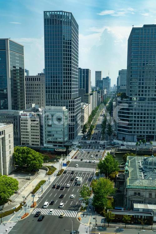 大阪中心部の都市景観・御堂筋の俯瞰 大阪,osaka,御堂筋の写真素材