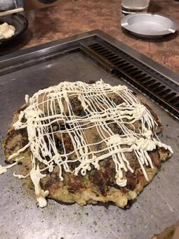 美味そうなお好み焼き 美味そうなお好み焼きの写真
