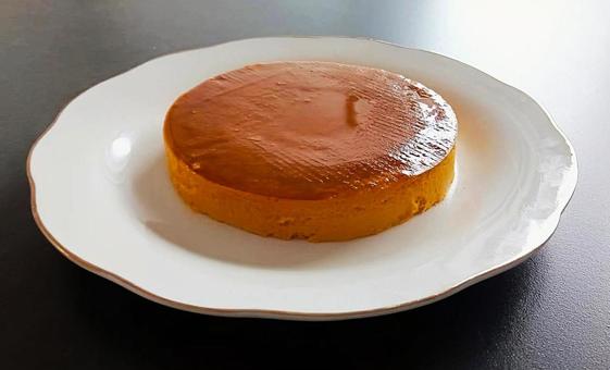 自家製プリンケーキの写真