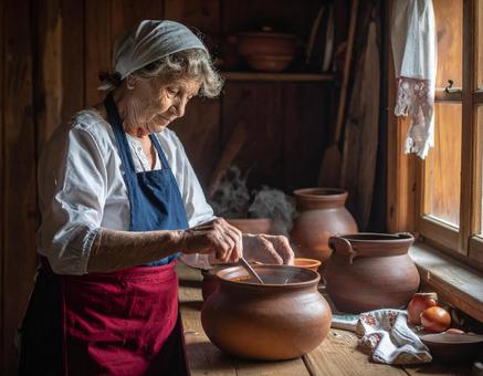 料理をする人の写真