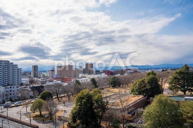 東京都　立川市　山々と街の風景 立川,東京,立川市の写真素材