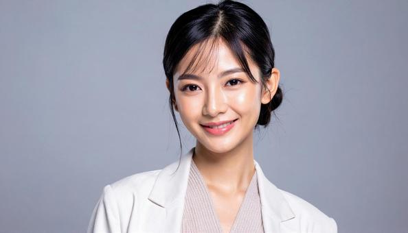 カットモデル笑顔の女性 カットモデル笑顔の女性の写真