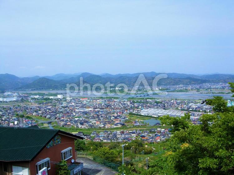 大井川が見える春の景色 大井川,橋,川の写真素材