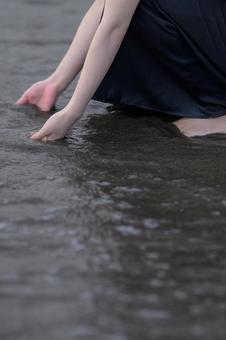Photo, sea, landscape, hand, 