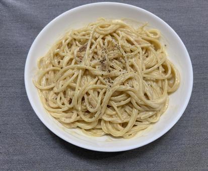 カルボナーラスパゲティー カルボナーラスパゲティー パスタ,カルボナーラ,スパゲティの写真素材