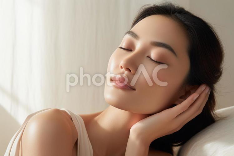 女性のスキンケアイメージ スキンケア,女性,美容の写真素材