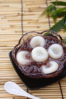 Chilled red bean soup with shiratama, JPG