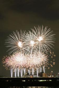 多摩川の大田区・川崎市花火大会2 多摩川の大田区・川崎市花火大会2 花火,花火大会,祭りの写真素材