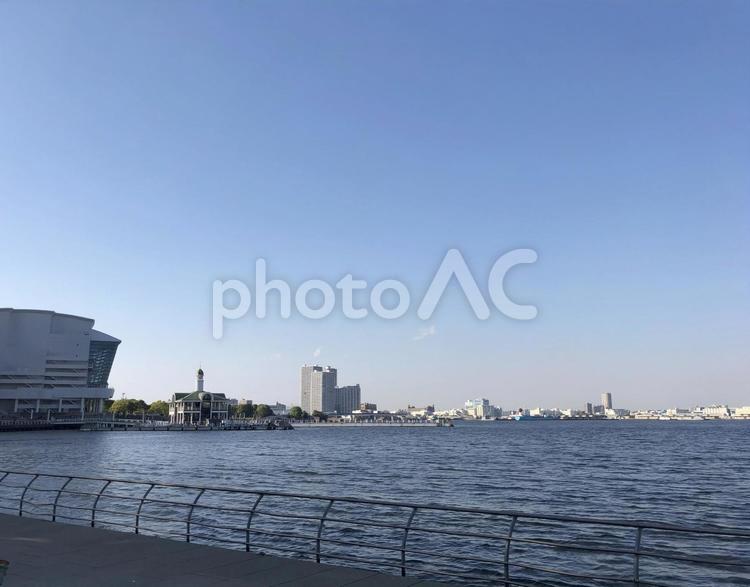 臨港パーク　海　 臨港パーク,みなとみらい,海の写真素材
