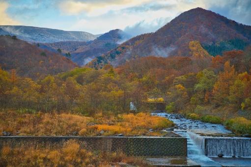 裏磐梯の秋 紅葉,秋,裏磐梯の写真素材
