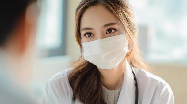 問診する女性医師 問診する女性医師の写真
