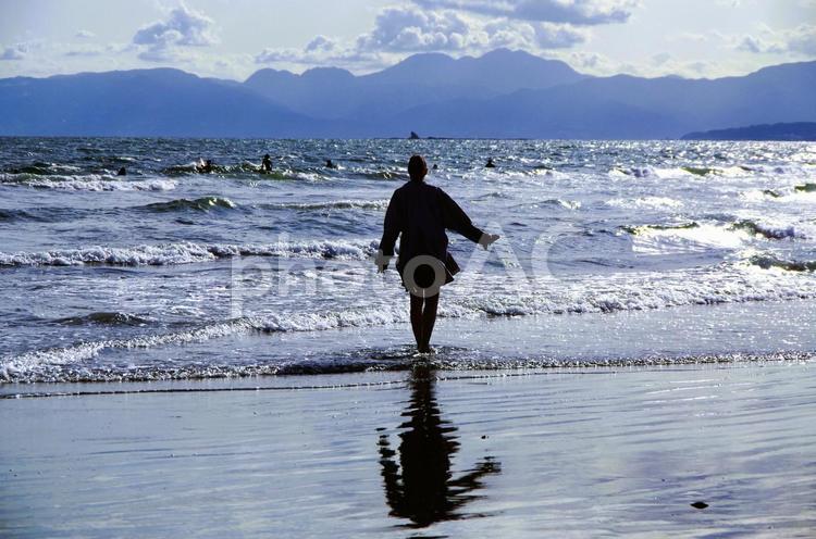 湘南・海辺のシルエット 湘南,海辺,海の写真素材