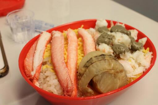 海鮮の駅弁を新幹線の中で 旅,旅グルメ,旅行の写真素材