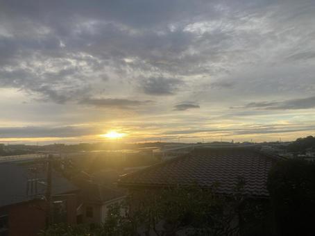 秋の朝日 秋の朝日の写真