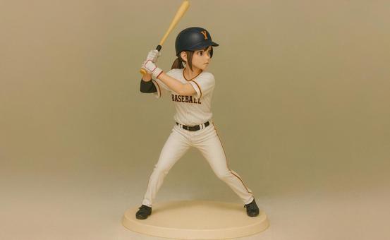 野球をする人物のフィギュア 野球をする人物のフィギュアの写真