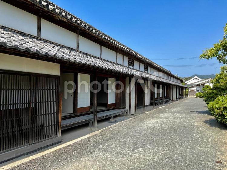 旧厚狭毛利家萩屋敷長屋 旅,長屋,萩城の写真素材