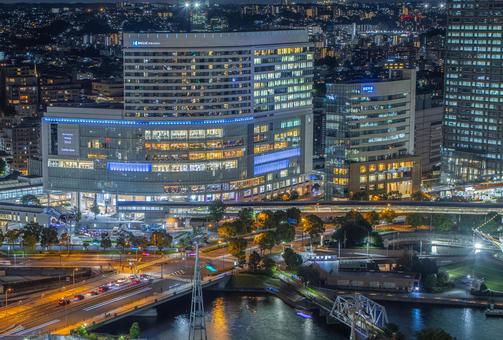 横浜みなとみらいの夜景 #6 横浜みなとみらいの夜景 #6 夜景,みなとみらい,都市夜景の写真素材