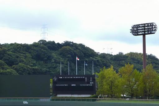 野球場の得点ボードとライト 野球 野球場の得点ボードとライト 野球 野球,野球場,得点ボードの写真素材