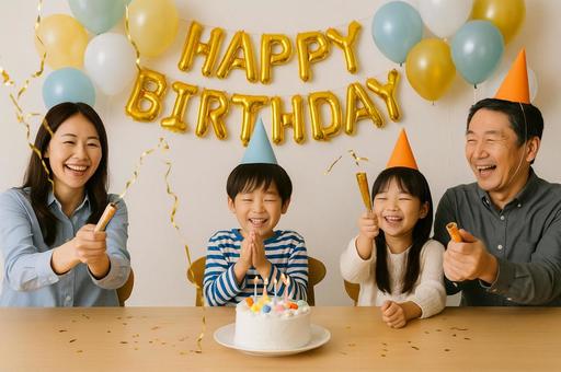 家族でお誕生日パーティー 家族でお誕生日パーティーの写真