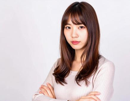 怒っている女性 怒っている女性の写真