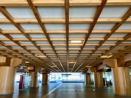 駅ビルの和風天井 駅ビルの和風天井 奈良,天井,デザインの写真素材
