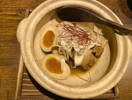 煮玉子 角煮 ねぎ 煮玉子 角煮 ねぎ 煮たまご,ゆで卵,角煮の写真素材
