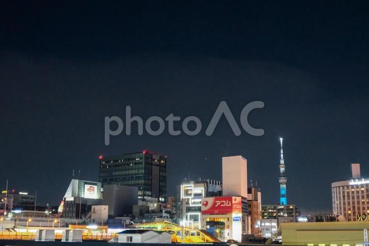 上野の夜景 上野,夜景,街並みの写真素材