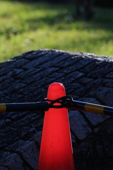 セーフティーコーン パイロン,セーフティーコーン,カラーコーンの写真素材