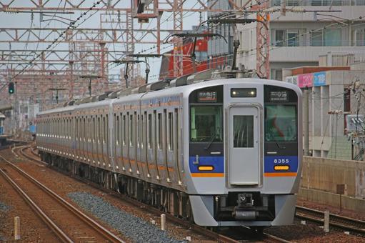 南海電鉄 南海本線を走行する車両 南海電鉄 南海本線を走行する車両 南海電気鉄道,南海電鉄,南海電車の写真素材