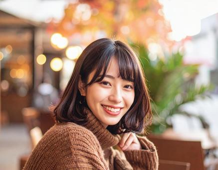 秋冬ファッション女性ポートレート 秋冬ファッション女性ポートレートの写真