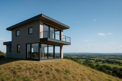 丘の上の眺望住宅の写真