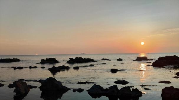 越前の海 海,絶景,風景の写真素材