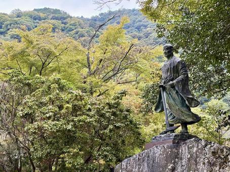 「角倉了以」の像〜嵐山公園〜 京都,角倉了以,銅像の写真素材