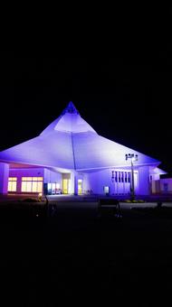 ゆりの里公園ライトアップ ゆりの里公園,福井県,ライトアップの写真素材