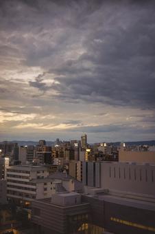 大阪の夕景 夕景,夕方,黄昏の写真素材