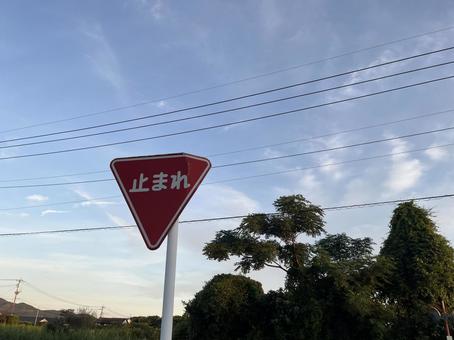 折れた止まれ 道路標識,標識,道標の写真素材