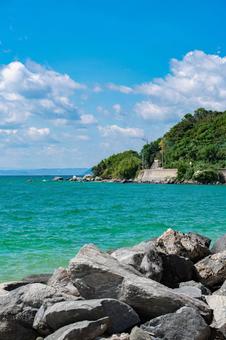 夏の海岸の風景 夏の海岸の風景 ビーチ,癒し,自然の写真素材