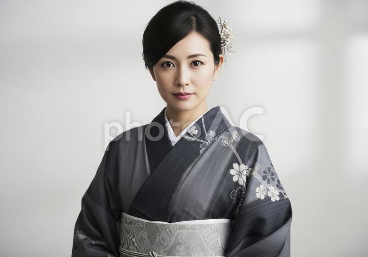 浴衣姿の日本人女性のポートレイト 女性,浴衣,夏祭りの写真素材