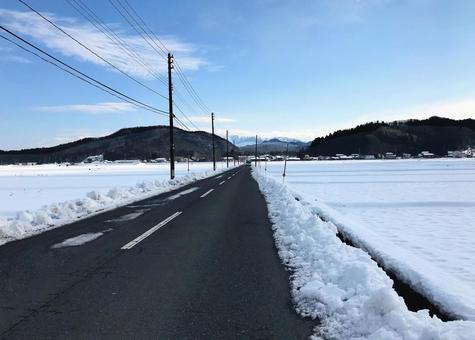 雪景色 雪景色 冬,雪,新潟の写真素材