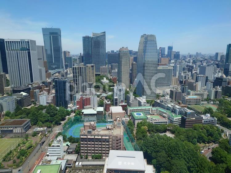 東京タワーからみた景色 街並み,東京,自然の写真素材
