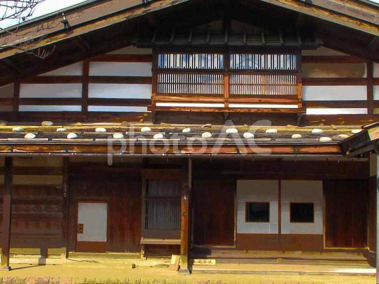 長野県-堀内家住宅-近景 堀内家住宅,重要文化財,家の写真素材