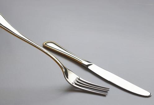 フォーク ナイフ 食器 カトラリー フォーク,ナイフ,シンプルの写真素材