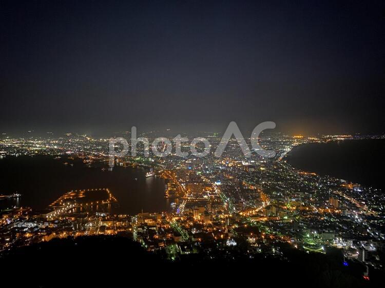 函館の百万ドルの夜景 函館の夜景,百万ドルの夜景,函館の百万ドルの夜景の写真素材
