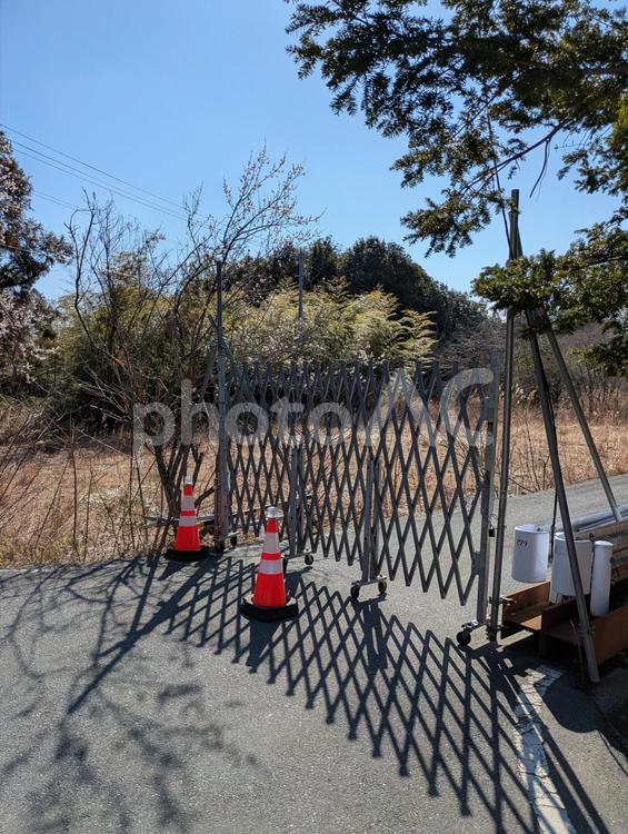 事故後の東京電力福島第一原子力発電所付近 原発事故,福島第一原子力発電所,原発の写真素材