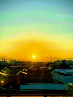 朝日  クリスマス 正月 年賀状 朝日  クリスマス 正月 年賀状の写真