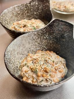 梅もずく納豆 ご飯,料理,おうちごはんの写真素材