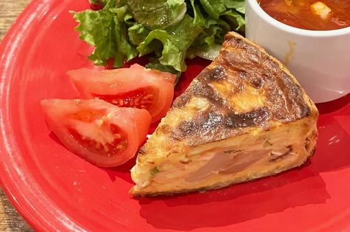 キッシュ キッシュ キッシュ,卵,食べ物の写真素材